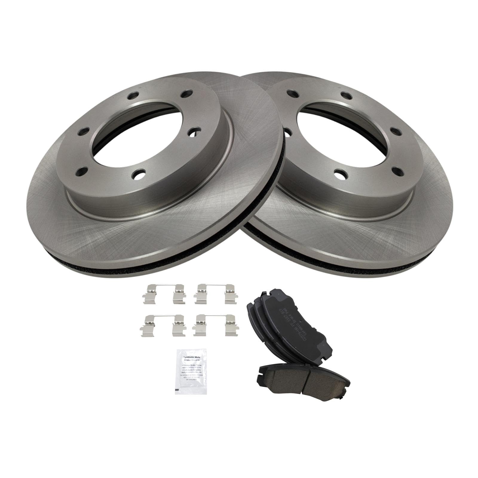 Trq Front Brake Pad & Rotor Kit Brake Pads Brake Rotor Ceramic Compatible With 2002-2004 Isuzu Axiom