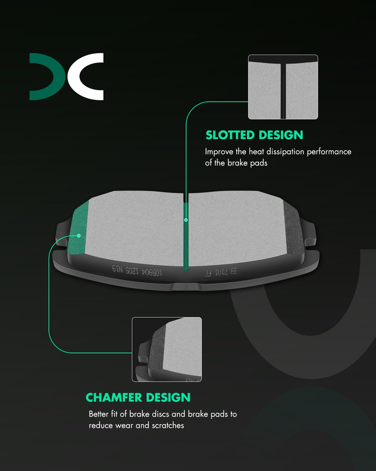 Scitoo D1125 D1275 Ceramic Brake Pads Sets Front & Rear Replacement For Chevrolet Equinox 2010-2017,For Gmc Terrain 2010-2017