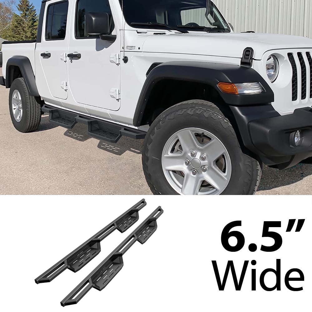 Hd Ridez Pocket Drop Steps Armor Compatible With Jeep Gladiator 2020-2024 Crew Cab (Nerf Bar Side Steps Side Bars)