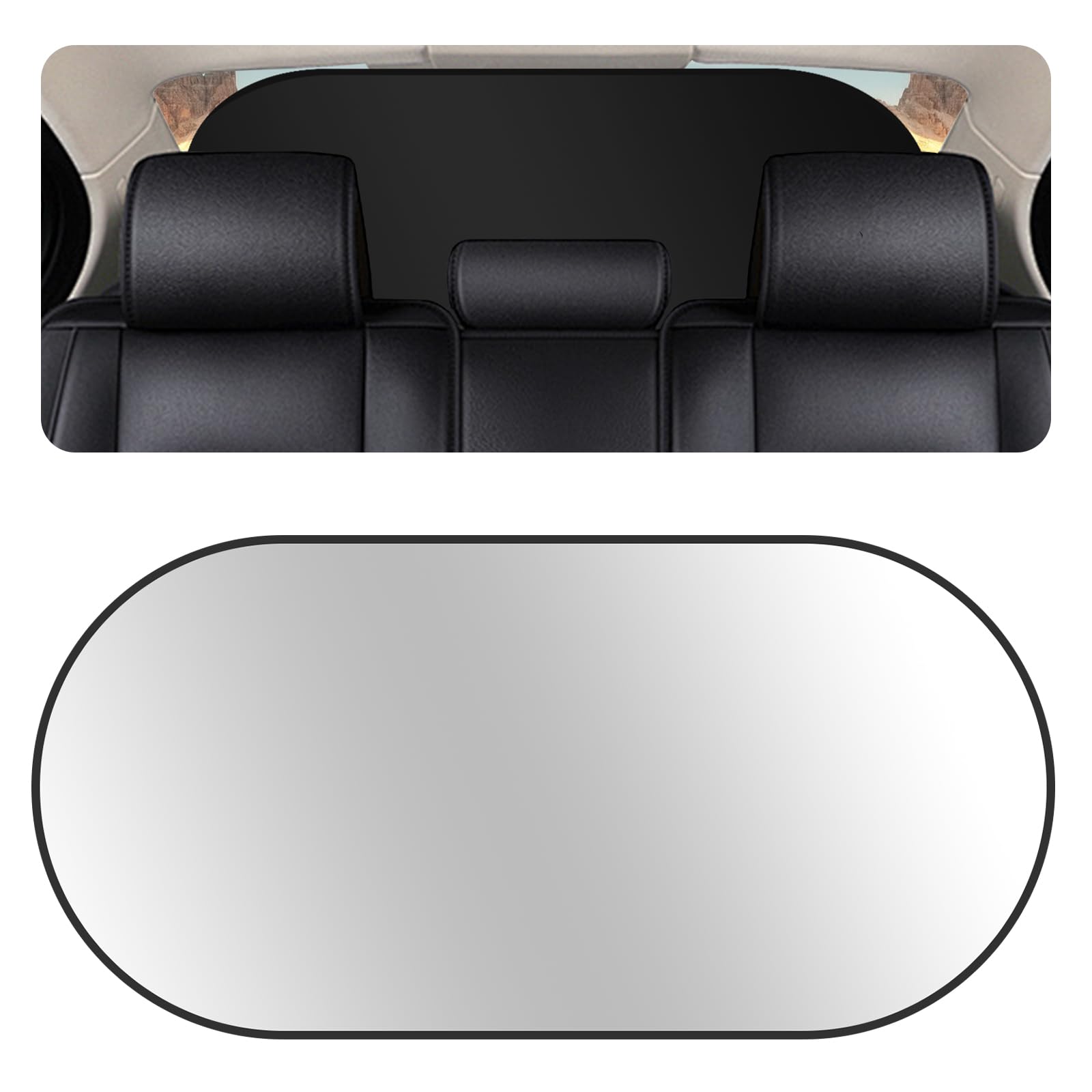 Back Window Sun Shades for Car,210T Titanium Silver Rear Window Sun Shade with Suction Cup Keeps Cars Interior Cool,39.37 * 19.7