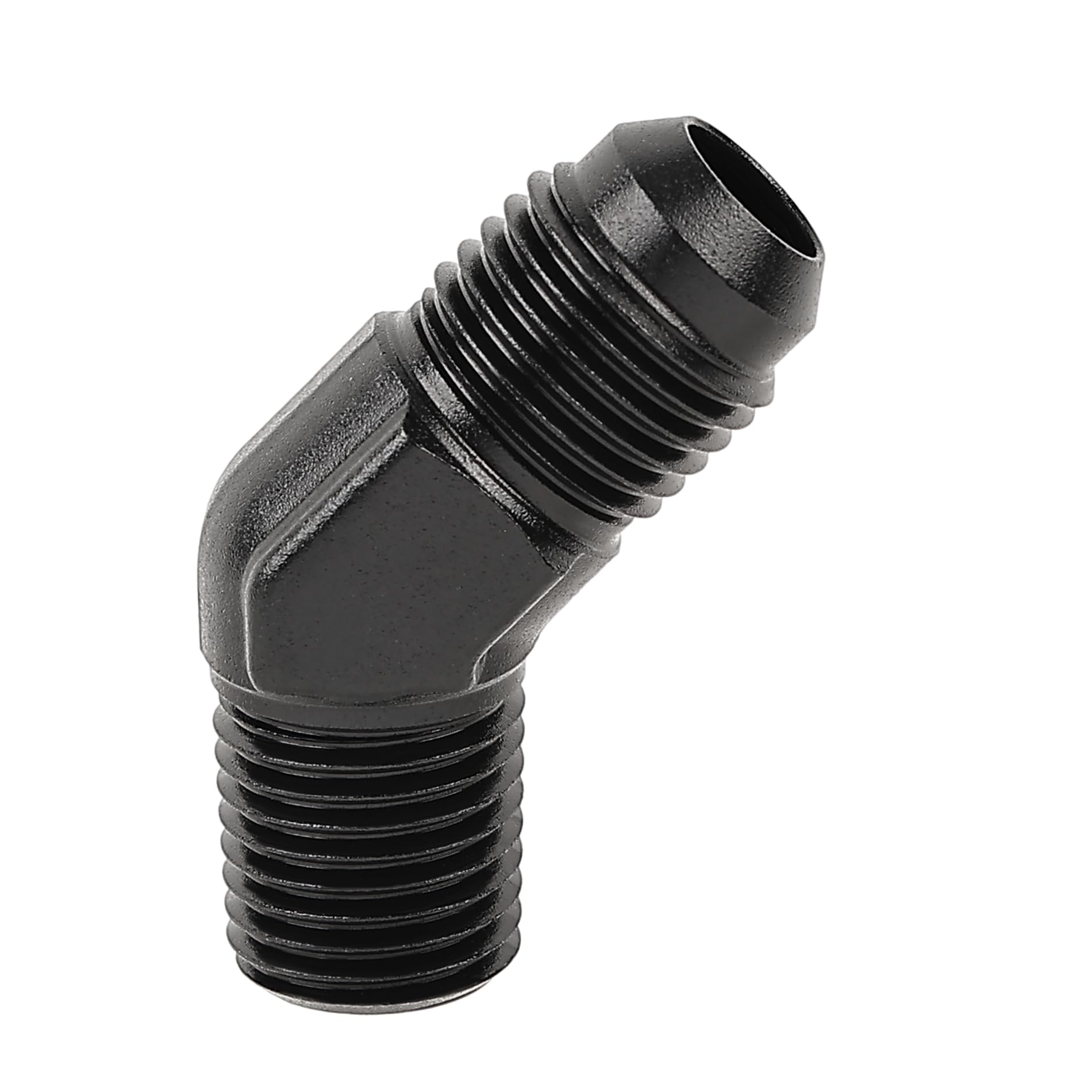 Evil Energy 6An Male Flare To 1/4'' Npt Pipe 45 Degree Fitting Adapter Aluminum Black