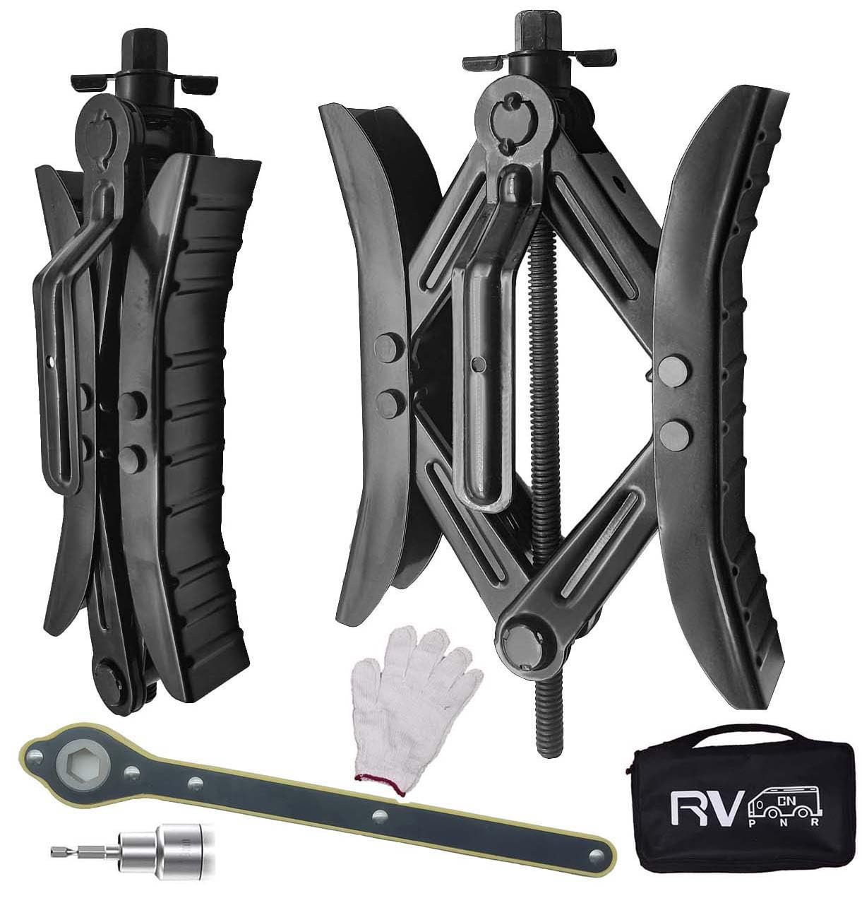 RVPNR Camper Wheel Chock Stabilizer, RV X Chocks Wheel Stabilizer, Wheel Chock Scissor 2 Sets Tire Locking Chocks Accessories wi