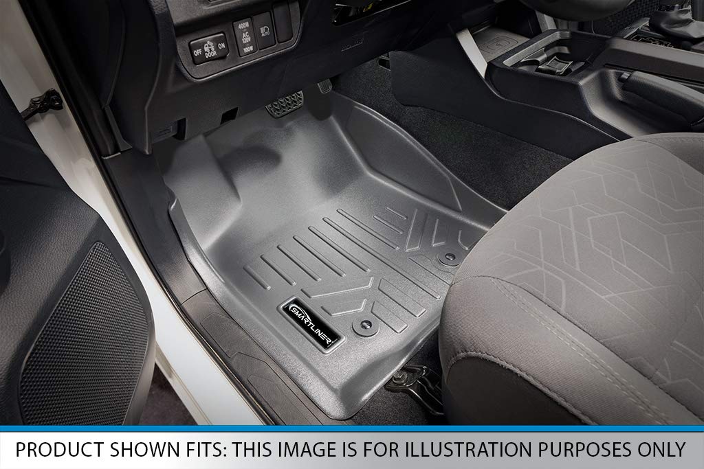 Maxliner Floor Mats 2 Row Liner Set Grey For 1999-2007 Silverado/Sierra 1500/2500/3500 Crew Cab / 2000-06 Cadillac/Suburban/Yuko