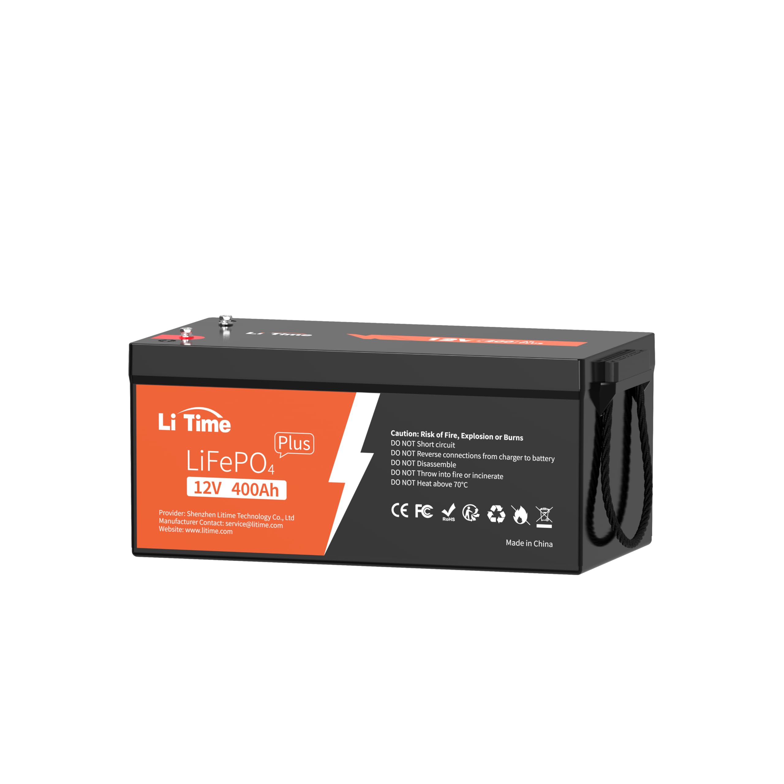 Litime 12V 400Ah Plus Lifepo4 Lithium Battery W/ 250A Bms, 5120Wh Energy, 3200W Max, 4000-15000 Cycles & 10-Year Lifetime, Load 