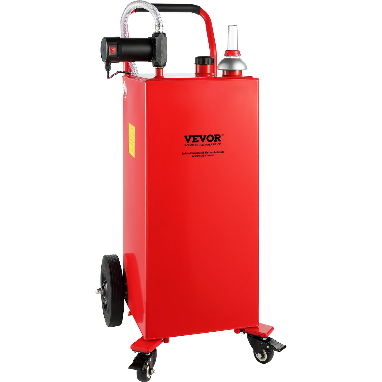 VEVOR 30 Gallon Fuel Caddy, Portable Fuel Storage Tank Container with Electric Pump Wheels 23.5 L/min, 180W Fuel Transfer Storag