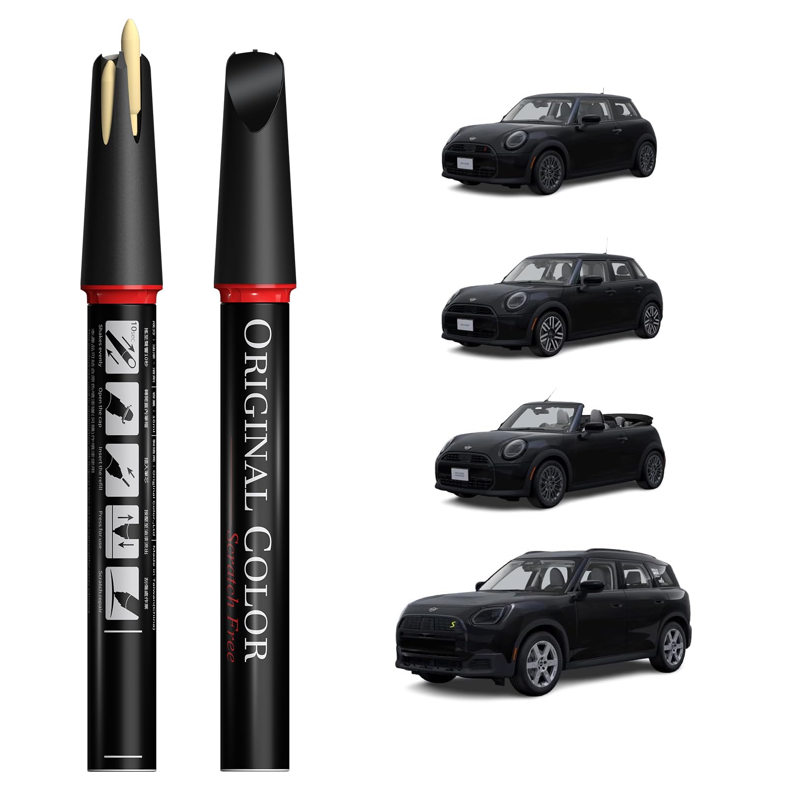 Carhoo C1C Emerald Grey Metallic Compatible With MINI Cooper Exact Match Touch Up Paint Pen, Car Scratch Remover for Nicks and C