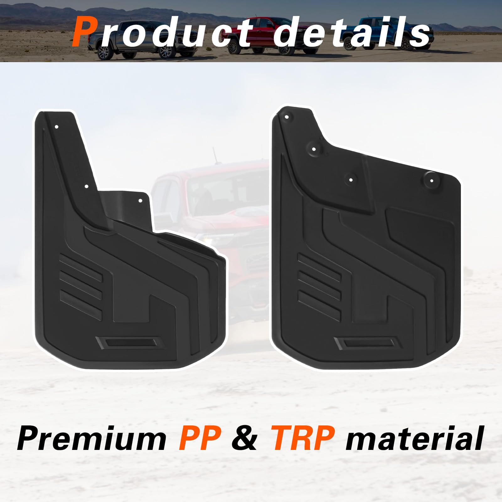 Hbzxqp Mud Flaps for Trucks Mud Guards Compatible with Chevy Colorado 2023 2024 with Fender Flare 4pcs Splash Guards Front & Rea