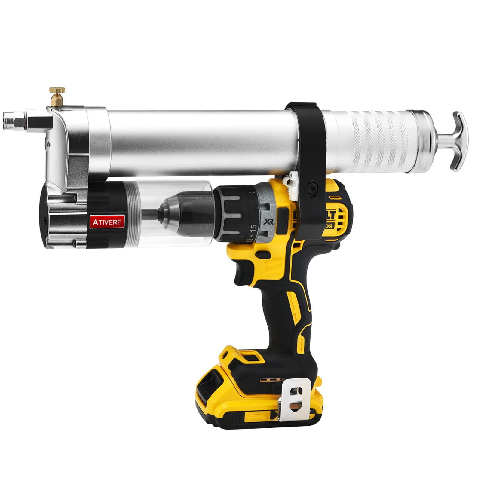 Ativere Grease Gun Drill Adapter, Pneumatic Tool, Electric Drills, Impact Drivers Universal Conversion Gun Head