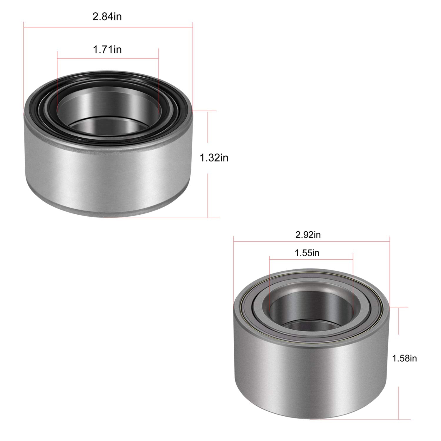 Front & Rear Wheel Bearings Kit For 2010 2011 2012 2013 2014 Polaris Rzr 800 800-S 800-4 Both Sides(4Pcs)