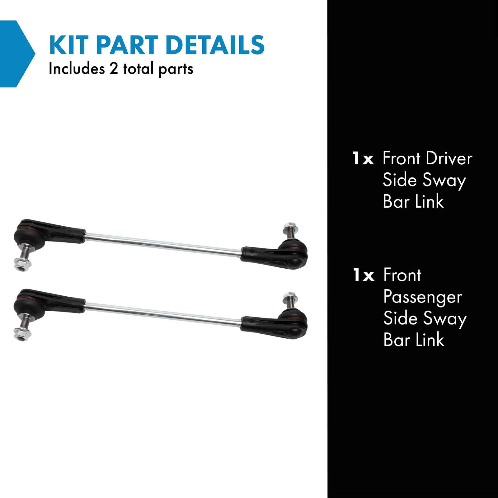 Trq Front Sway Bar Stabilizer Link Set Compatible With 2020-2021 Bmw 228I Xdrive Gran Coupe M235I Xdrive Gran Coupe 2016-2021 X1