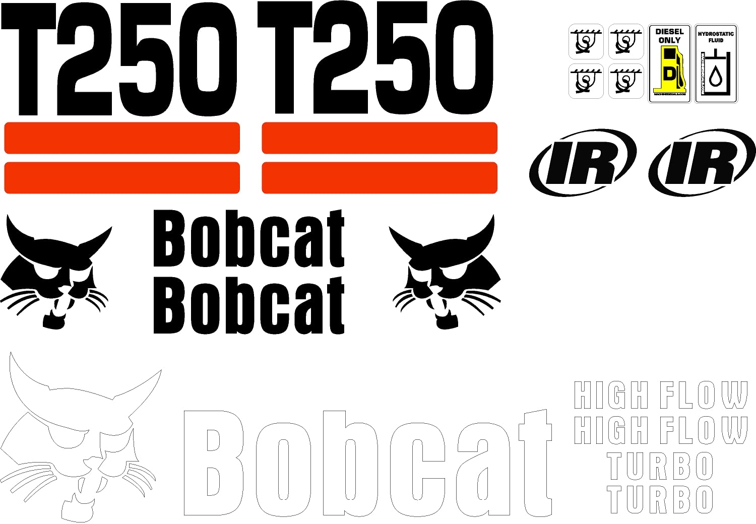 Reliable Aftermarket Parts Our Name Says It All - T250 Excavator Decal Set Whole Machine Ingersoll - Rand & High Flow Turbo Fits