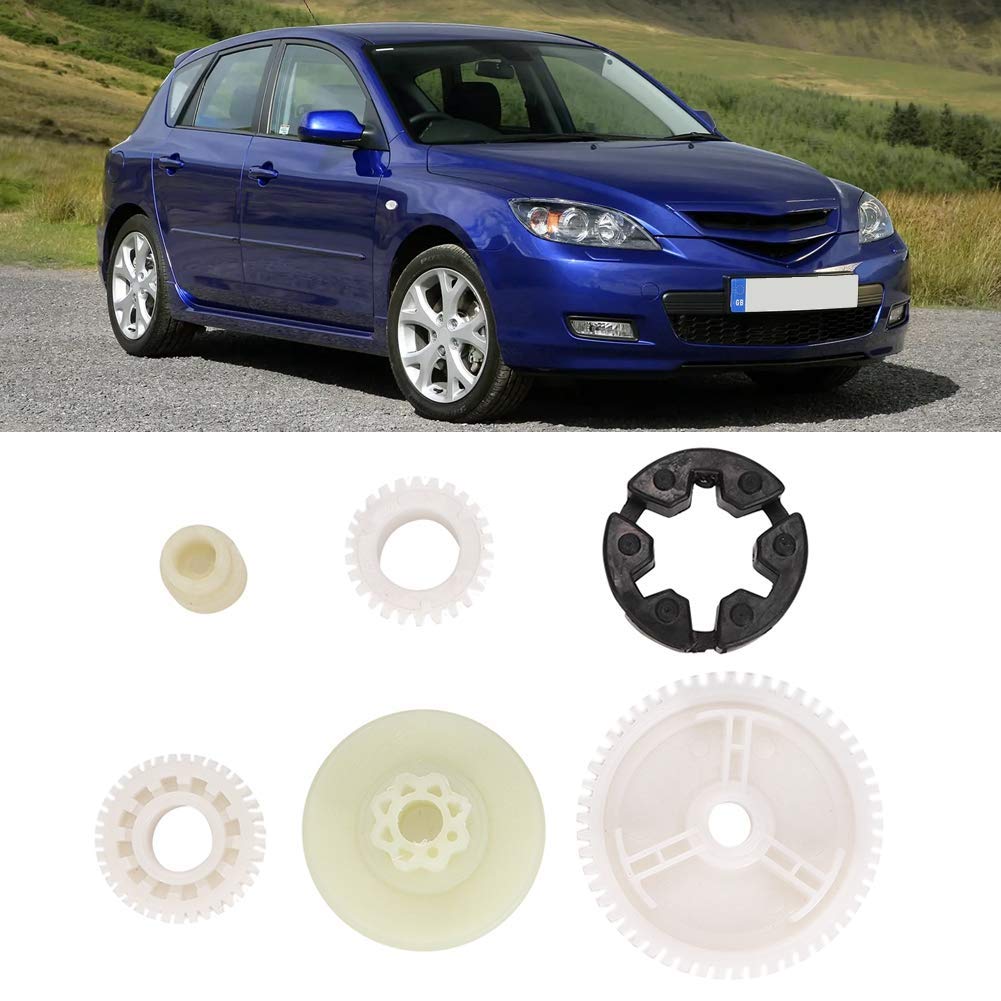Aramox Power Window Motor Gears, 6Pcs Door Window Lift Motor Gears For Cars, Window Glass Lifting Regulator, Compatible With 3, 3 Sport, 5, Cx-7, Cx-9, Rx-8