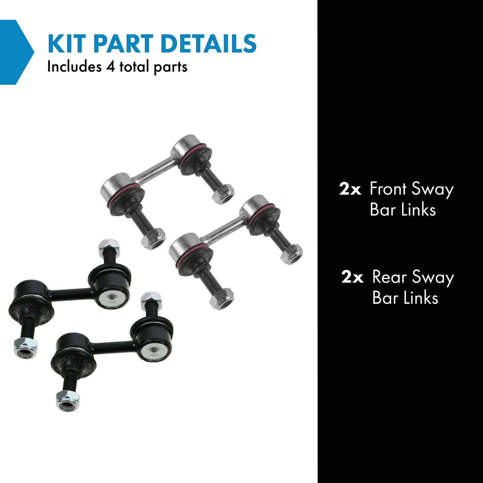 Trq Front & Rear Sway Bar Stabilizer Link Set Compatible With 2003-2008 Subaru Forester 2004-2007 Impreza