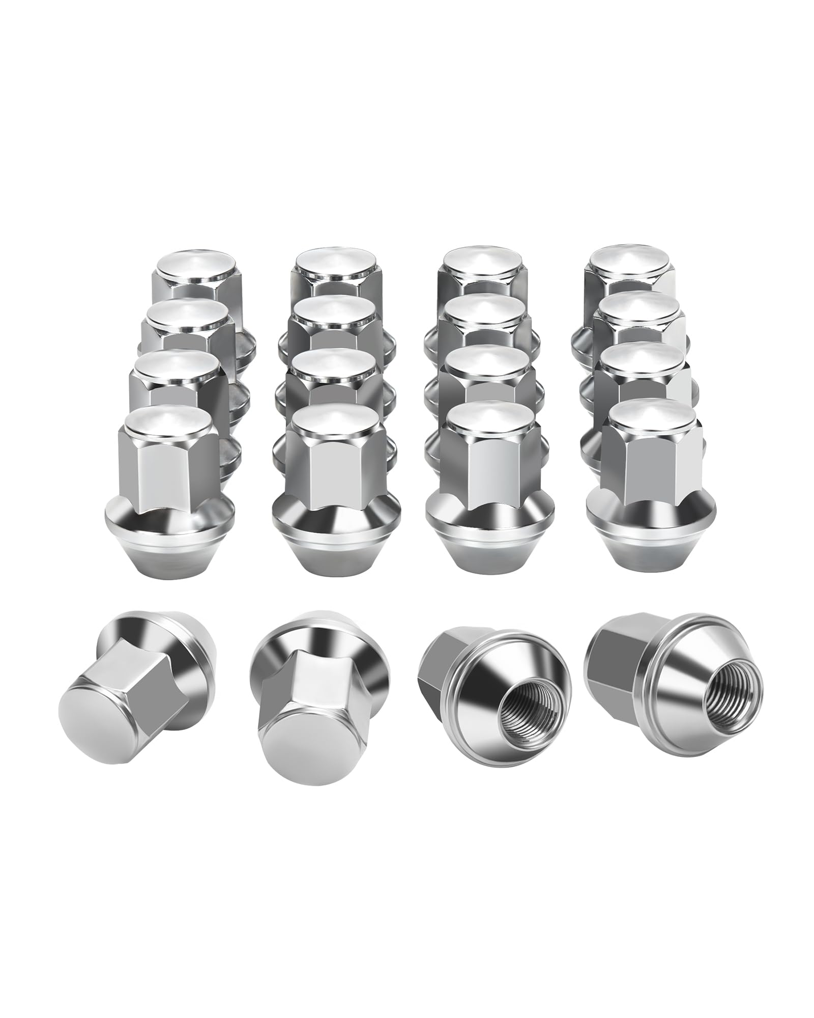 14x1.5 Ford OEM Lug Nut,14mmx1.5 Factory Lug Nuts for Mustang Edge Explorer Fusion Maverick,M14-1.5 One-Piece Design Factory Chr