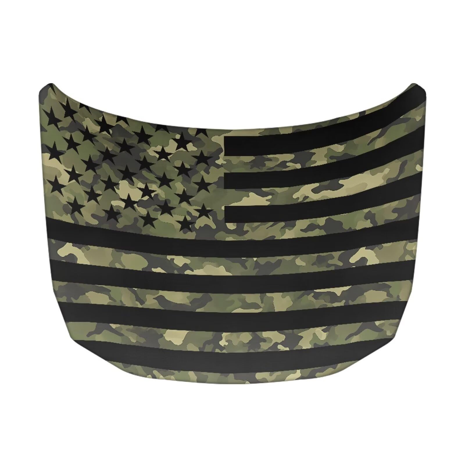 Qiyupavto Car Hood Cover, Green Camouflage American Flag Car Hood Protector Auto Hood Flag Waterproof Universal Auto Decorative 