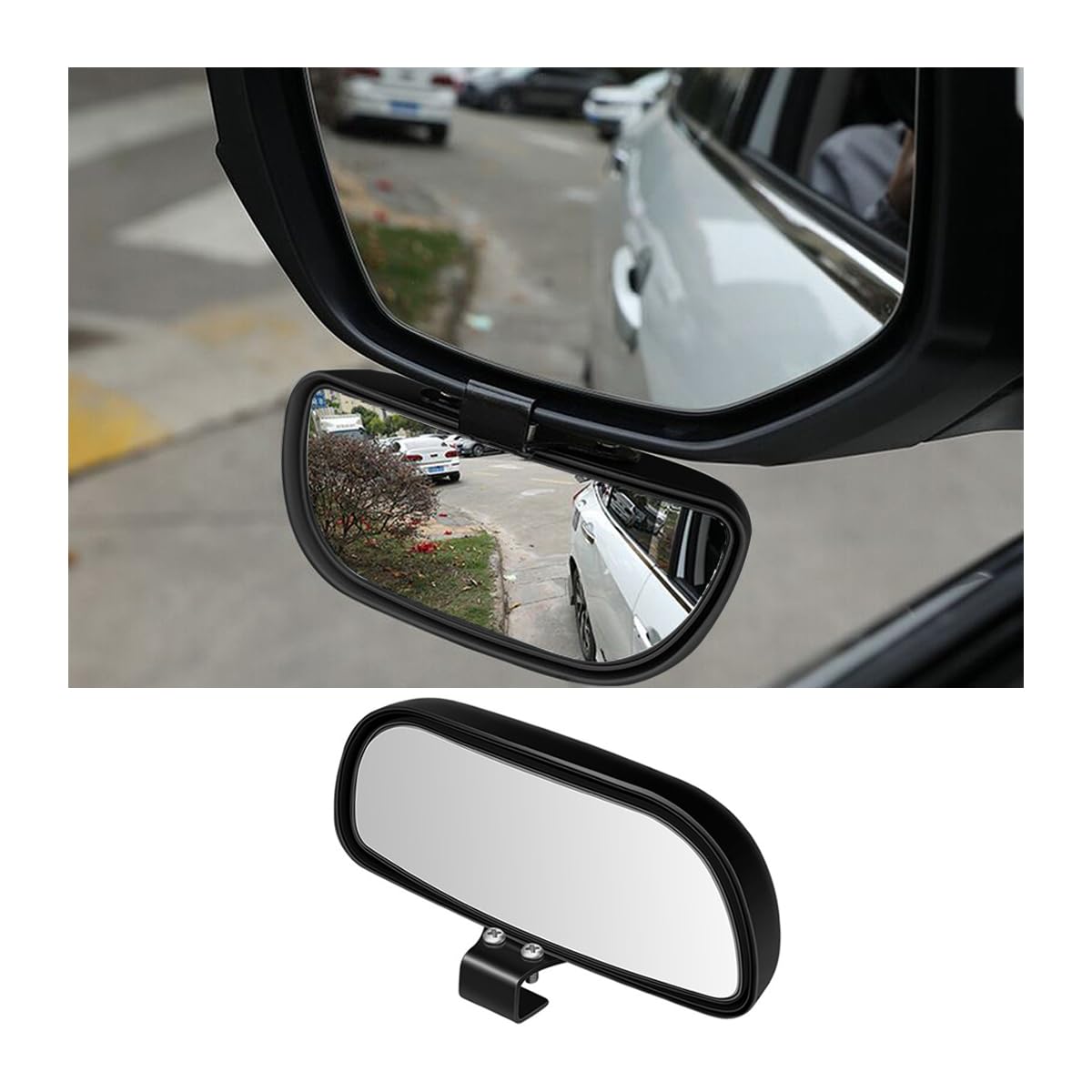 Besulen Blind Spot Mirror For Car, Hd Glass Adjustable Convex Rear View Mirror, Auto Exterior Accessories Auxiliary, Universal Rectangle Wide Angle Blind Spot Mirror For Car, Suv, Truck (Black)