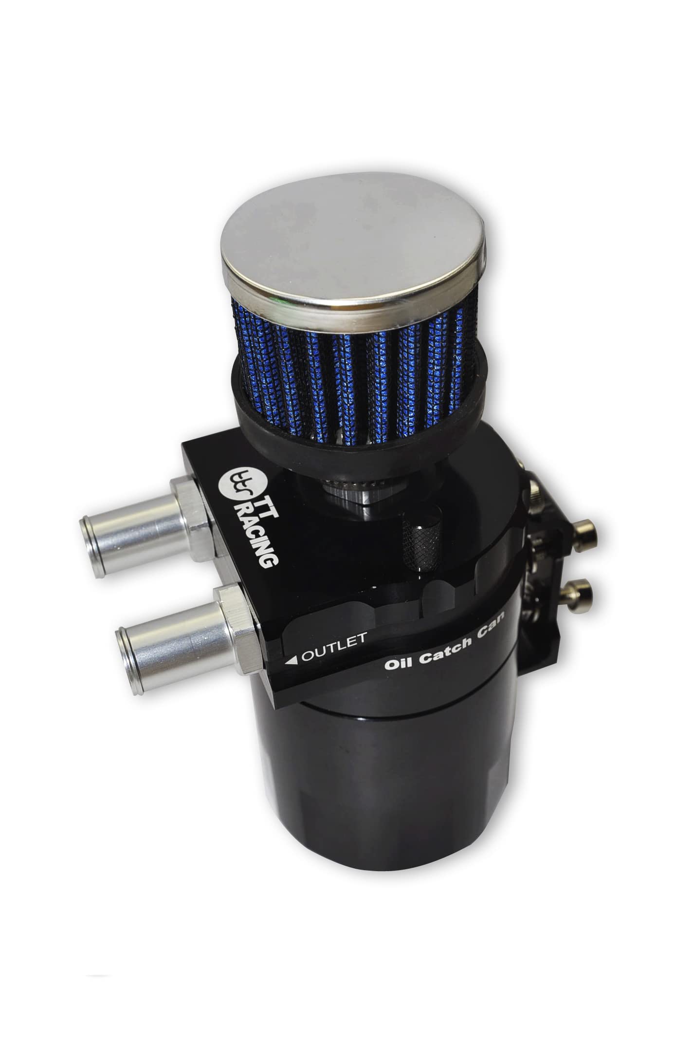 0.5L Aluminum Car Oil Catch Tank Can Reservoir Breather Black Air Filter 19mm