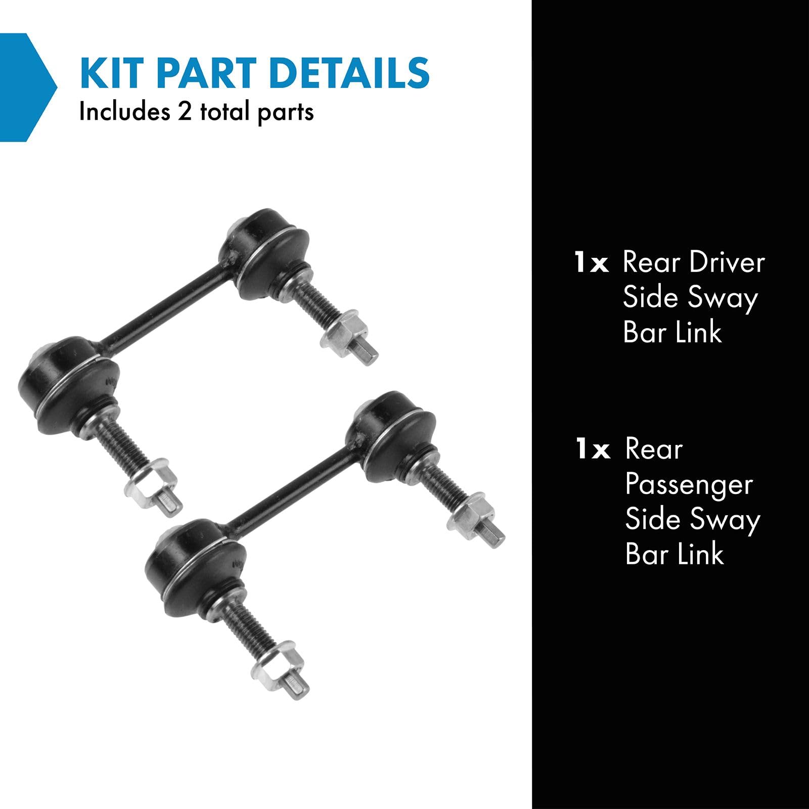 Trq Rear Sway Bar Stabilizer Link Set Compatible With 1994-2004 Ford Mustang