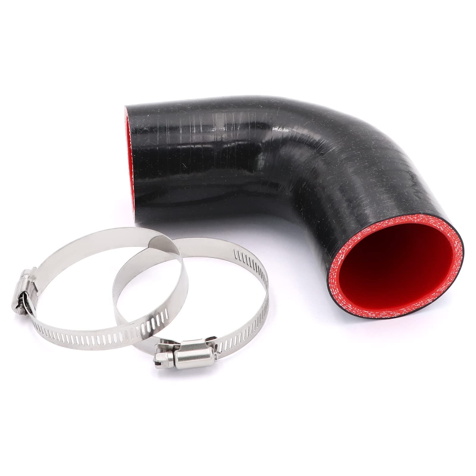 TuoLauthon 90 Degree 2 inch(51mm) Elbow Coupler Hose,4-Ply Reinforced,Length 4 inch(102mm) with 2PCS Clamps for Turbo/Intercoole