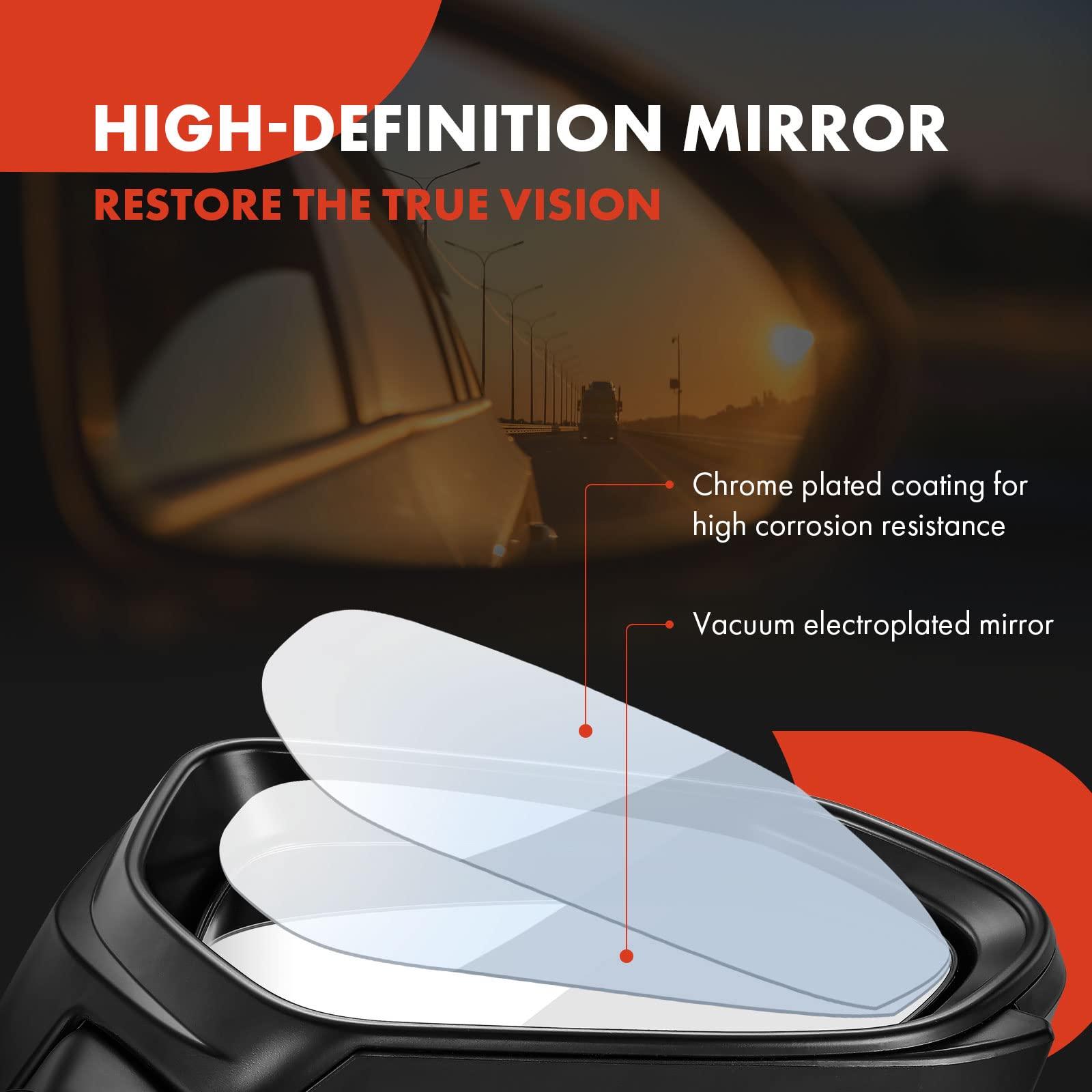 A-Premium Pair (2) Driver & Passenger Side View Mirror Compatible With Chevy & Gmc - Silverado, Blazer, C/K 1500 2500 3500, Tahoe, Sierra, Yukon - Power Non-Heated Manual Folding -# 15764757, 15764758