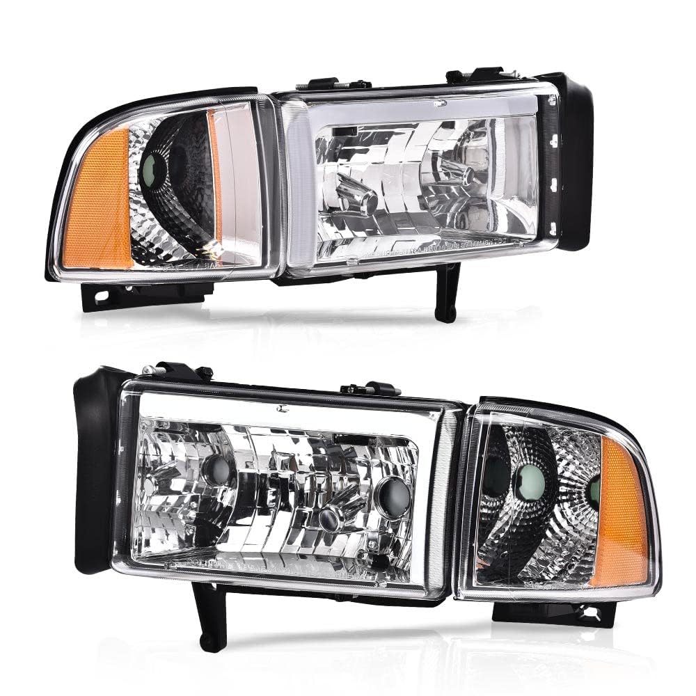 G-Plus Led Drl Headlights Lamps,Fit For 1994-2001 Dodge Ram 1500/1994-2002 Ram 2500 3500(Not Fit For Sport Model & Ram Van Model