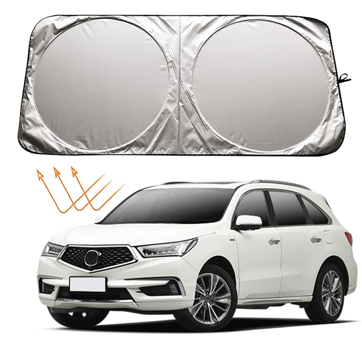 XHRING Car Windshield Sun Shade Sunshade Compatible with Acura MDX 2001-2023 2024 2025 2026 RDX 2007-2025 Accessories Foldable C