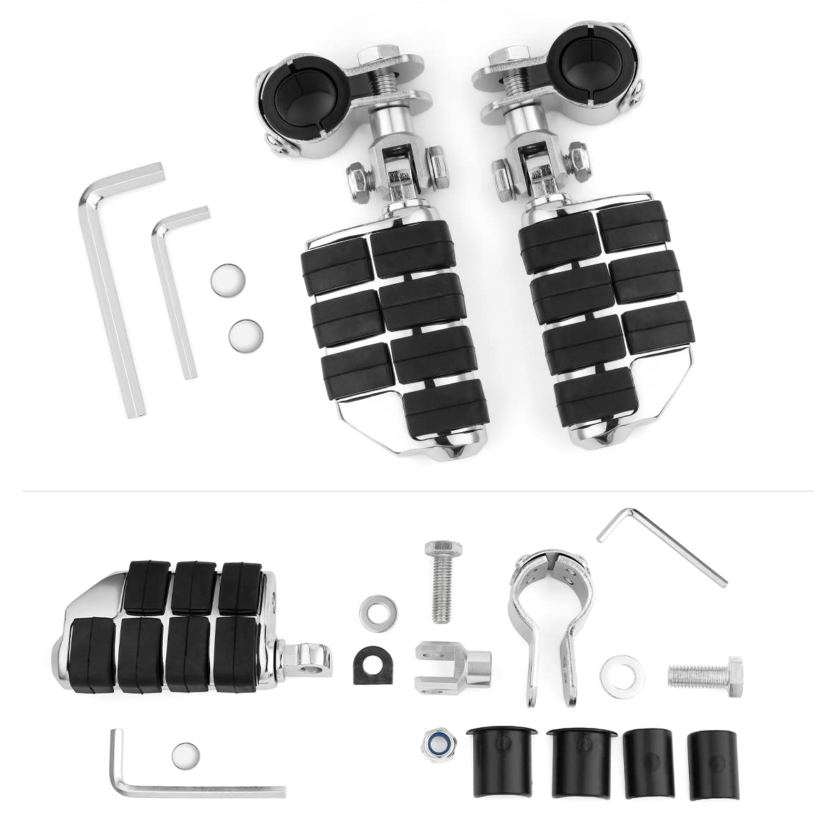 Motorcycle Foot Pegs Foot Rest Highway Footpegs Compatible with Road King Street Glide Honda Kawasaki Suzuki Yamaha 25mm 32mm 34