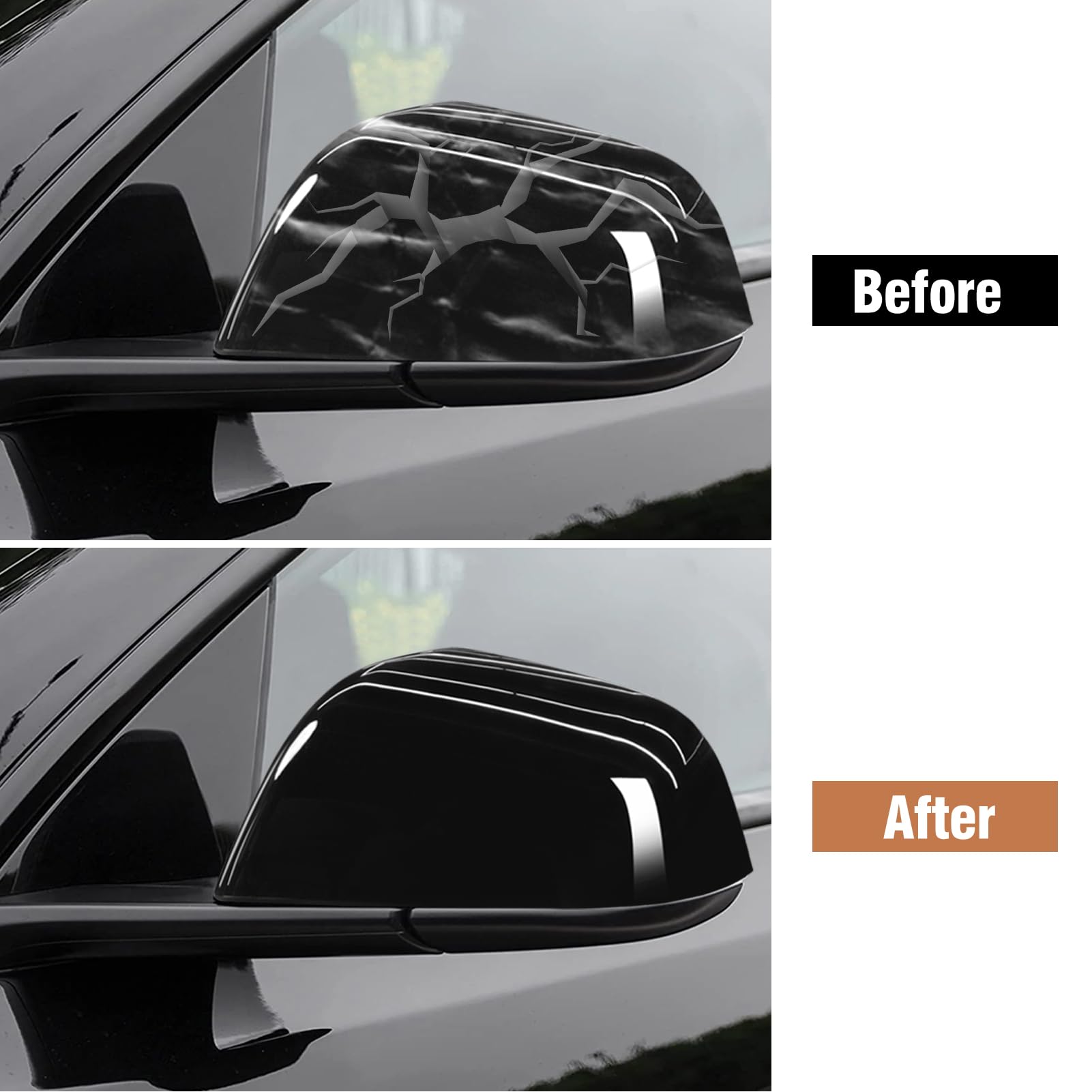 OWITAT 2PCS Compatible with Tesla Model 3 2017 2018 2019 2020 2021 2022 2023 2024 Mirror Cover Replacement, Exterior Left Driver