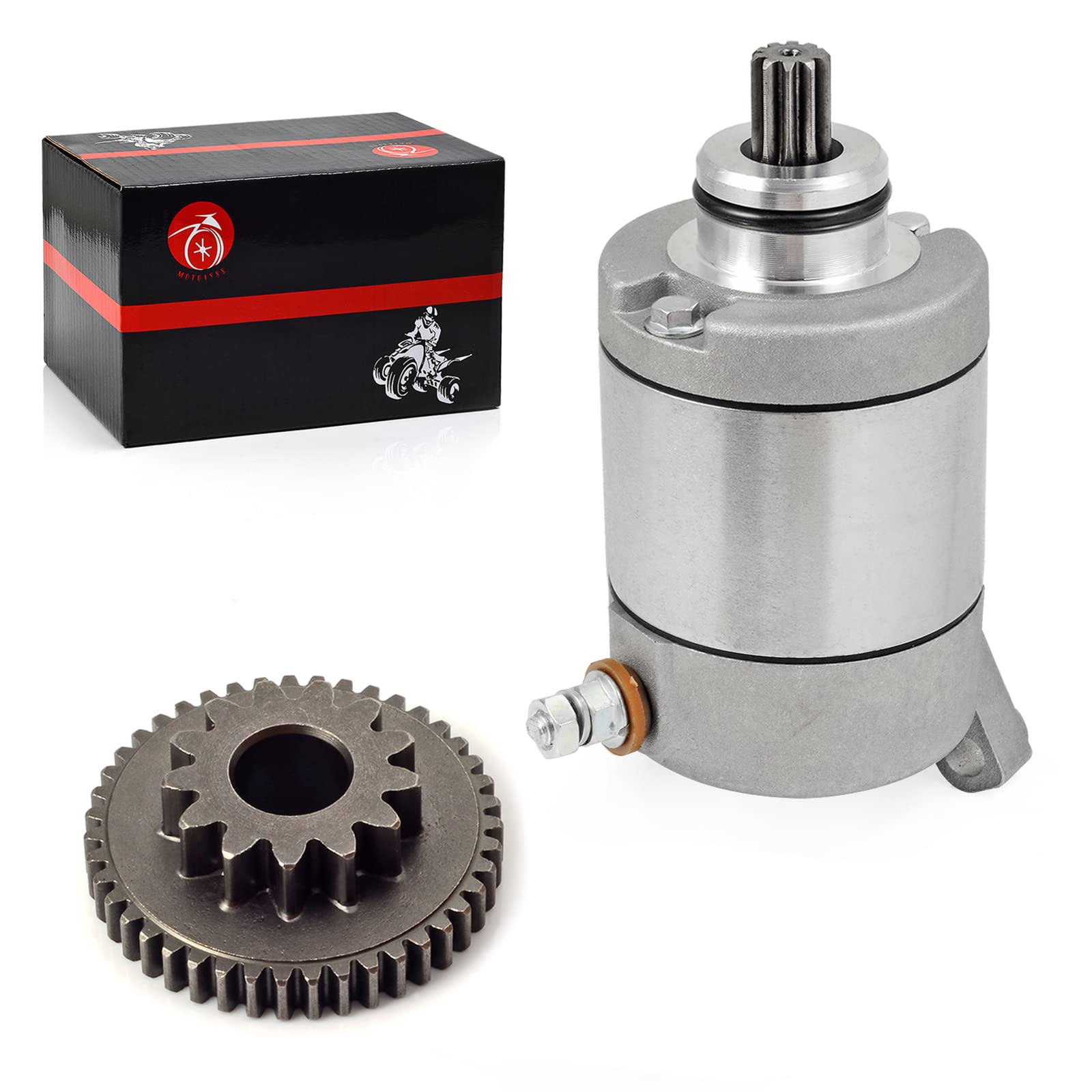 Starter Motor 10T & Starter Reduction Gear Compatible with Honda TRX450ER 450ER 2006-2014 ATV TRX 450ER 31200-HP1-601 28150-HP1-