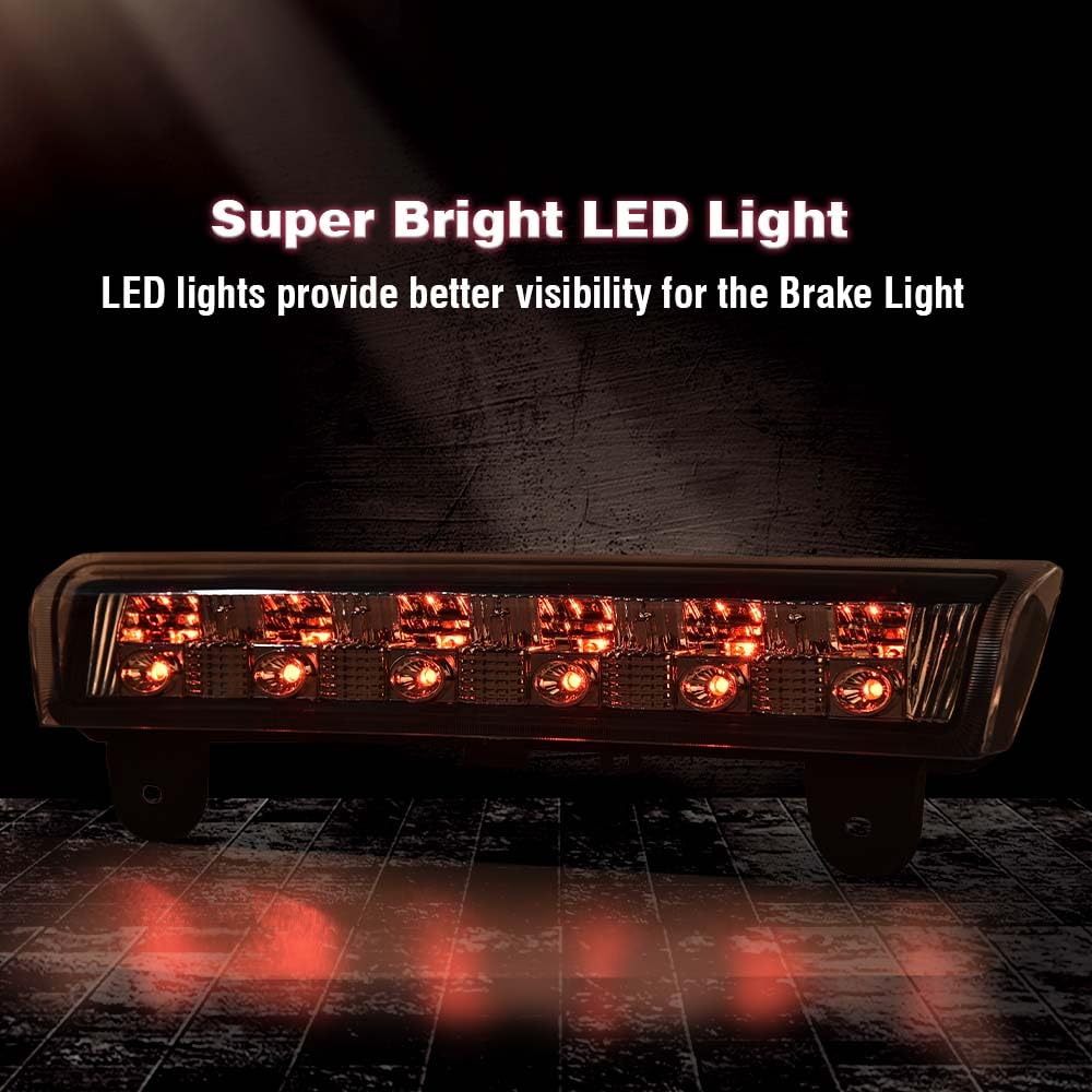 Cheda Third 3D Brake Lights, Compatible With 2000-2006 Chevy Suburban Tahoe Gmc Yukon, Chrome Lens Clear Housing Led Bar Tail Ca