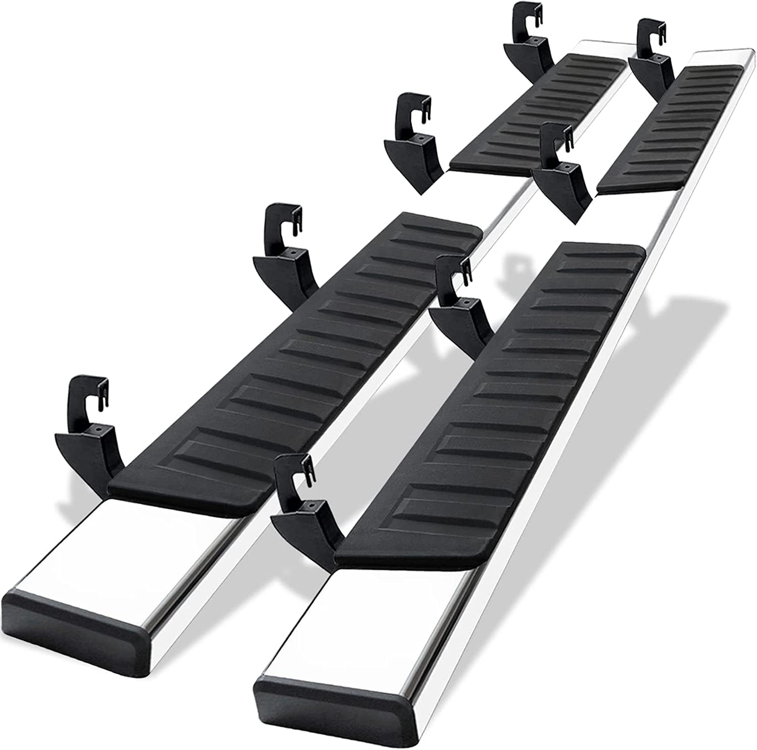 Comnova 6' Running Boards Compatible With 07-18 Chevy Silverado/Gmc Sierra 1500 Crew Cab; 07-19 2500 3500Hd. Running Boards For Silverado Crew Cab(Including In 8 Brackets With Plastic Covers)
