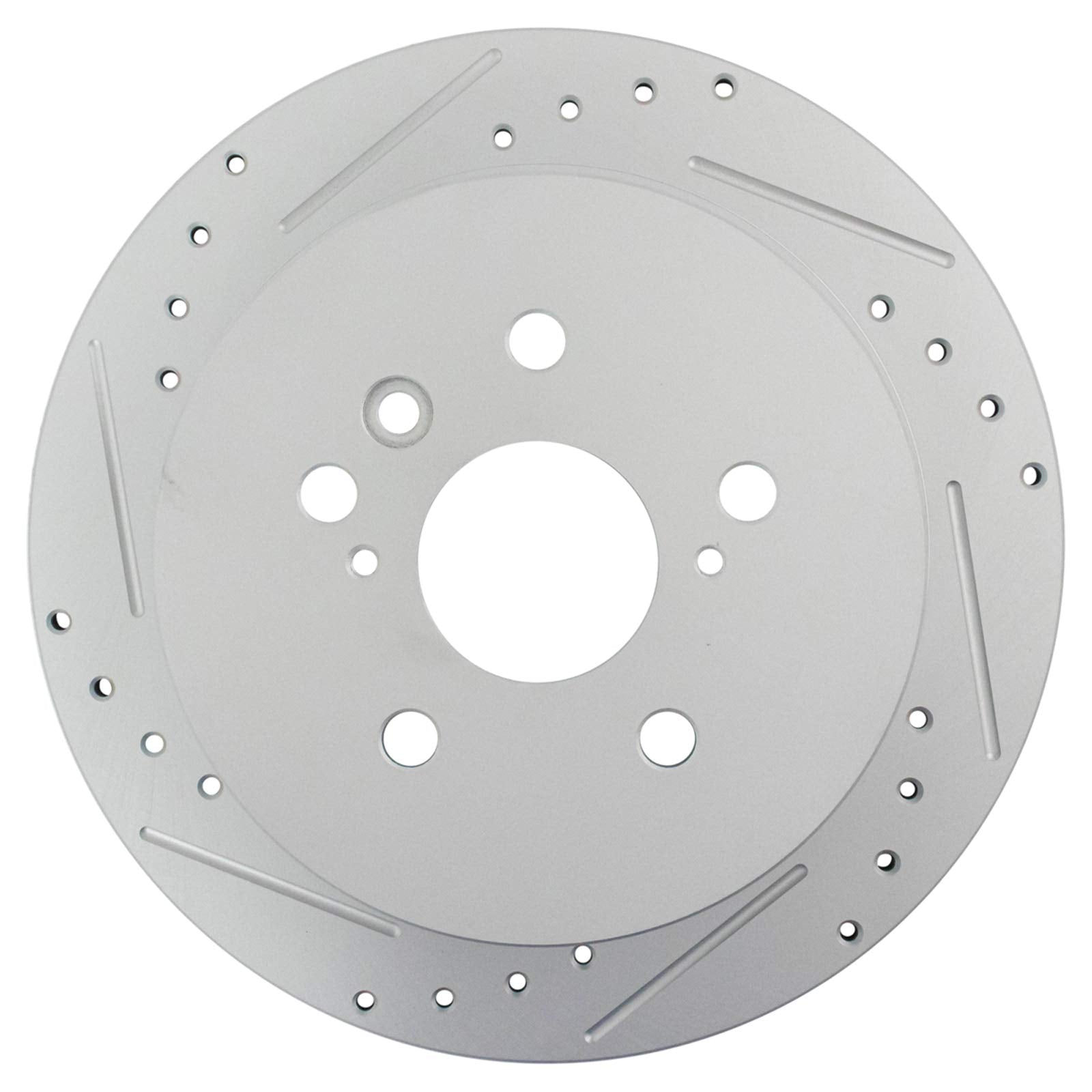 Trq Rear Performance Brake Rotors Set Solid Premium G-Coated Cross Drilled & Slotted Compatible With 2008-2013 Toyota Highlander