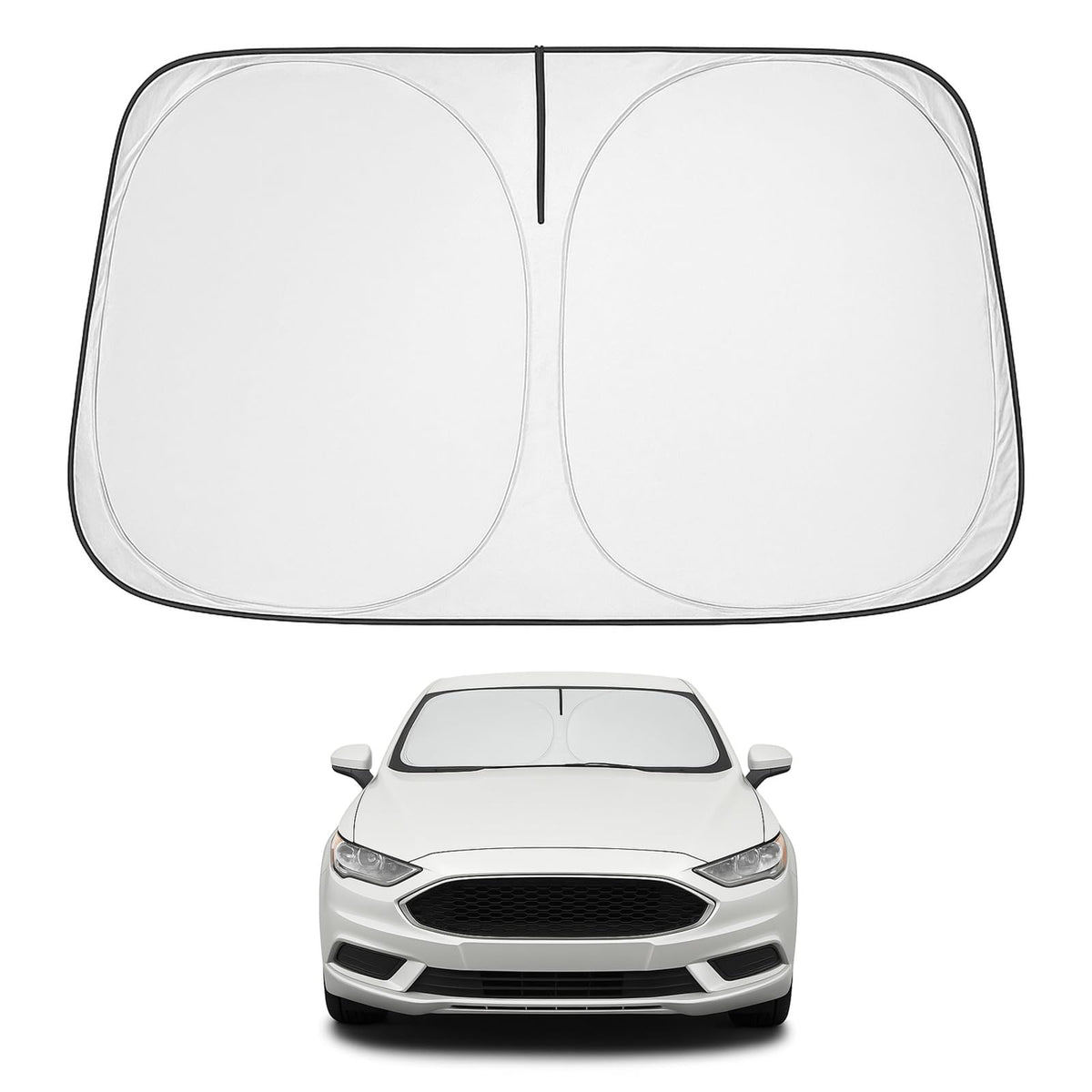 Proadsy Front Windshield Sun Shade Foldable Sunshade Protector Custom Fit 2013-2021 Ford Fusion Sedan Accessories 2025 Upgrade