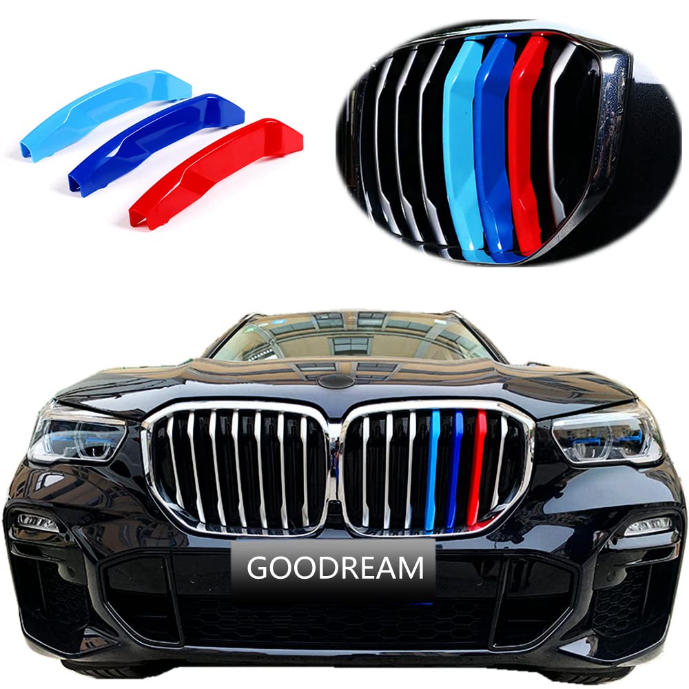 Exact Fit Tricolored Grille Insert Trims Compatible With Bmw X5 G05 2019 2020 2021 2022 Accessories For W/Standard Kidney Grille (7Beams)