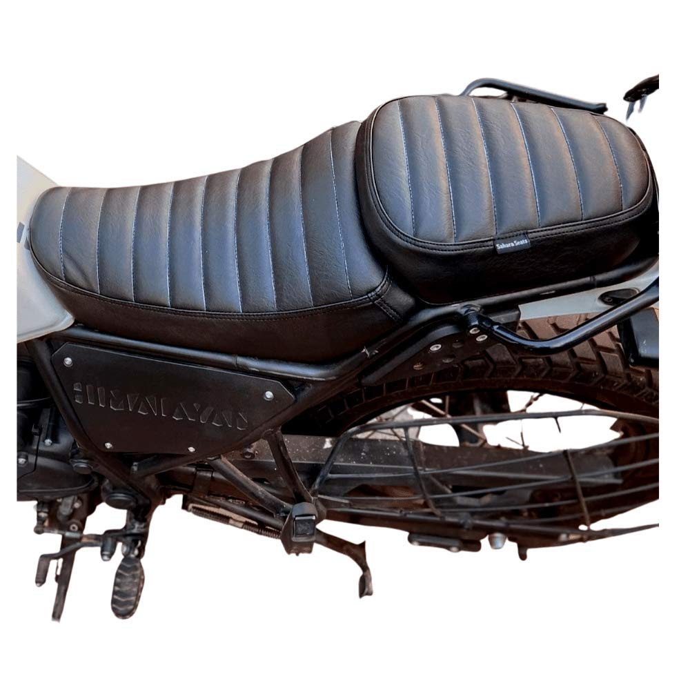 Sahara SeatsCompatible with Himalayan Retro with Added Cushion Seat Cover (Black, Himalayan), Leatherette