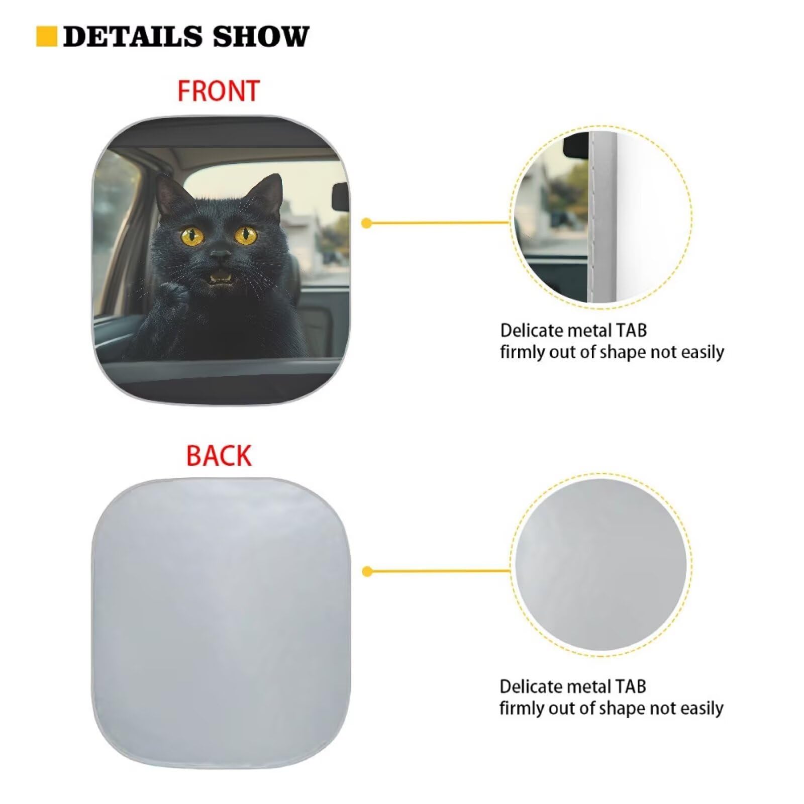Renewold Novelty Black Cat Animal Driving Car Windshield Sun Shade Shield Portable Auto Sunshade Vehicles Sun Visor Fits For Mos
