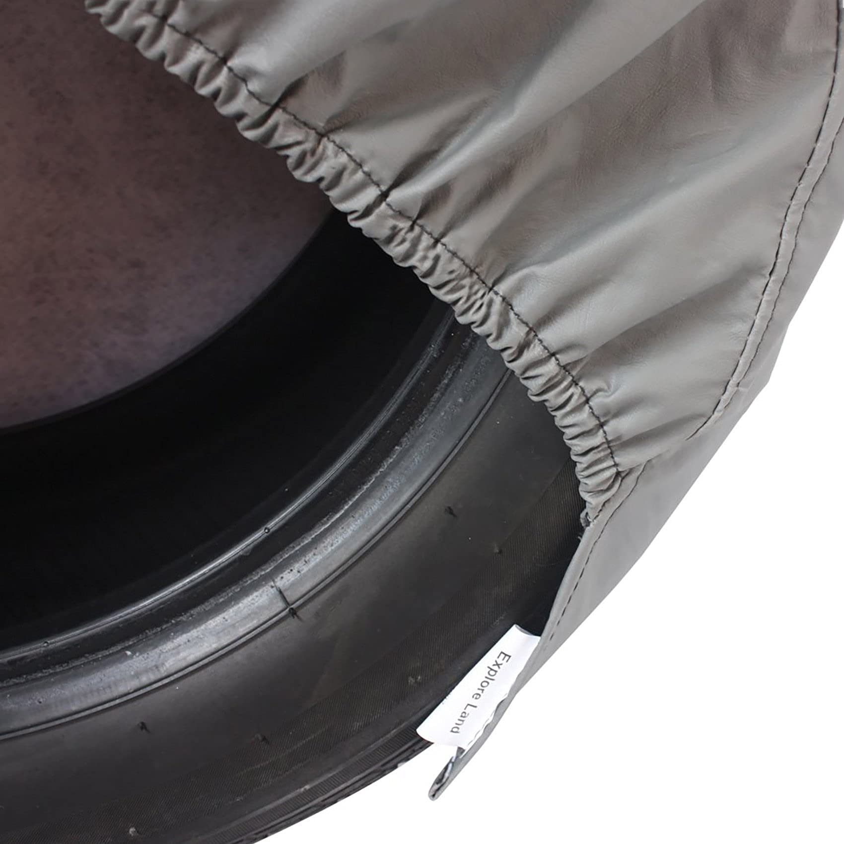 Explore Land Tough Tire Covers 4 Pack - Charcoal, Water-Resistant, Fits 39-42" Tires for Truck, SUV, Trailer, Camper, RV