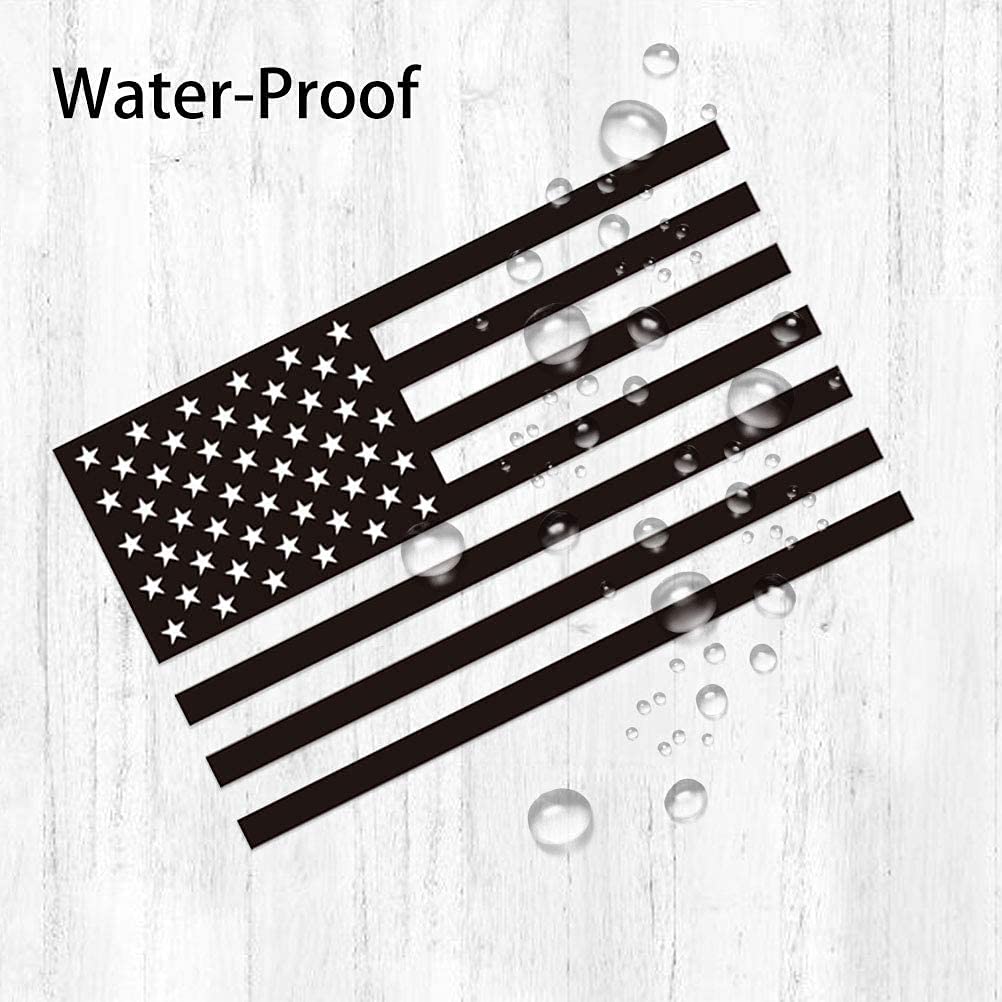Die Cut Subdued Matte Black American Flag Sticker 3'' X 5'' Tactical Military Flag USA Decal Great for Car, Hard Hat. Car Vinyl