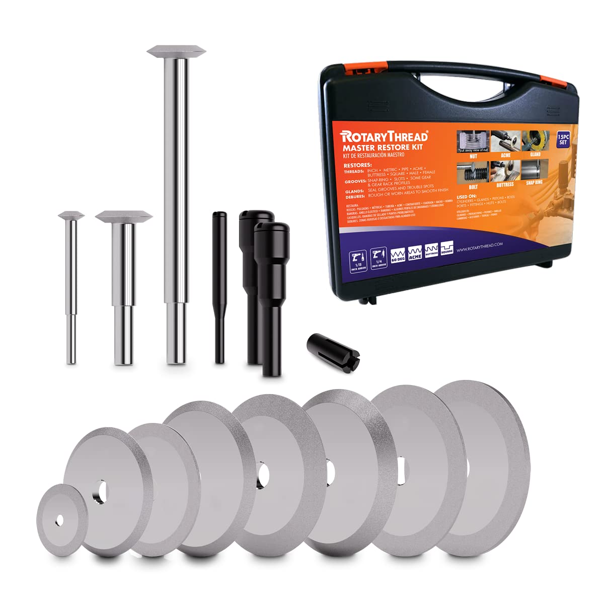 Thread Repair Tool, File, Chase, Restore, Repair And Clean Internal And External Thread: Inch, Metric, Grooves, Glands, Acme And