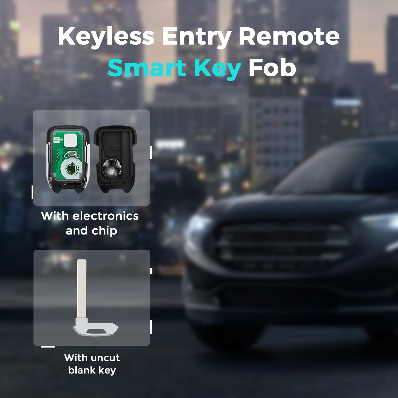 Helloauto Key Fob Replacement Fit For Gmc Acadia 2017-2020, For Gmc Terrain 2018-2020 Keyless Entry Remote Start Keyfob Shell 5