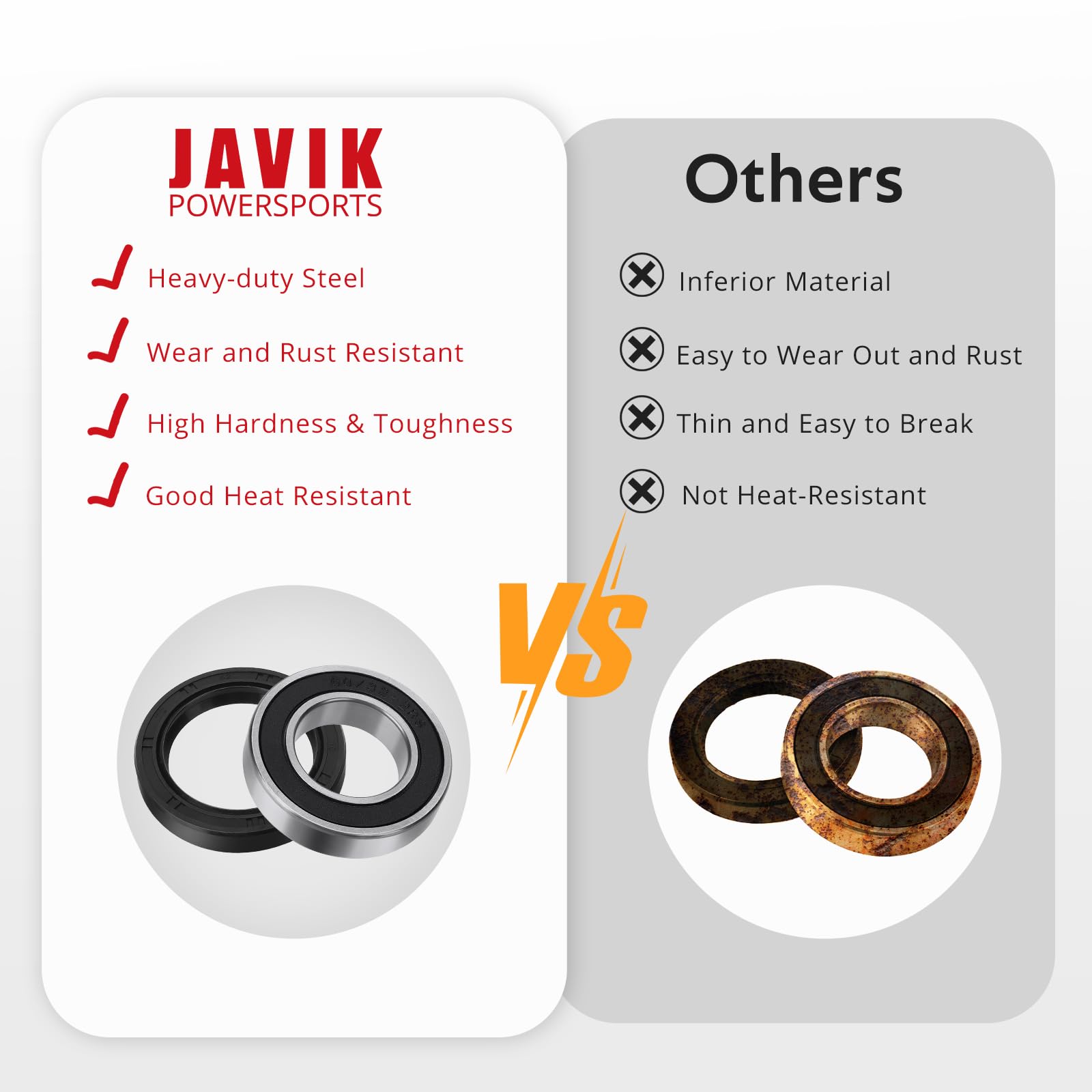 Left Rear Axle Wheel Bearing & Seal for Honda Rancher Foreman Rubicon 350 400 450 500 520, OEM# 91055-HN5-681 91255-HA0-681 9132