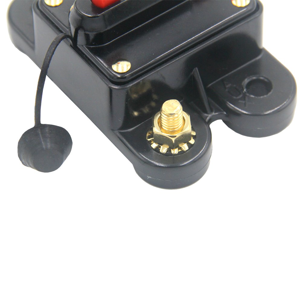 Zookoto 50 Amp Circuit Breaker, Fuse Holder 50A Trolling Motor Auto Car Marine Boat Bike Stereo Audio Terminal Inline Fuse Inverter With Manual Reset 12V-24V Dc