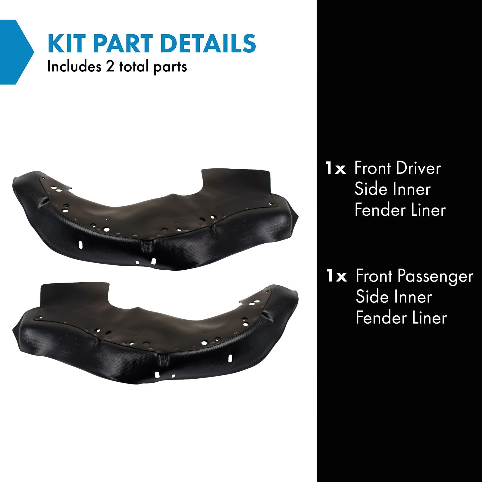 Trq Front Inner Fender Liner Set Compatible With 2004-2008 Chevrolet Colorado Gm1248163 Gm1249163