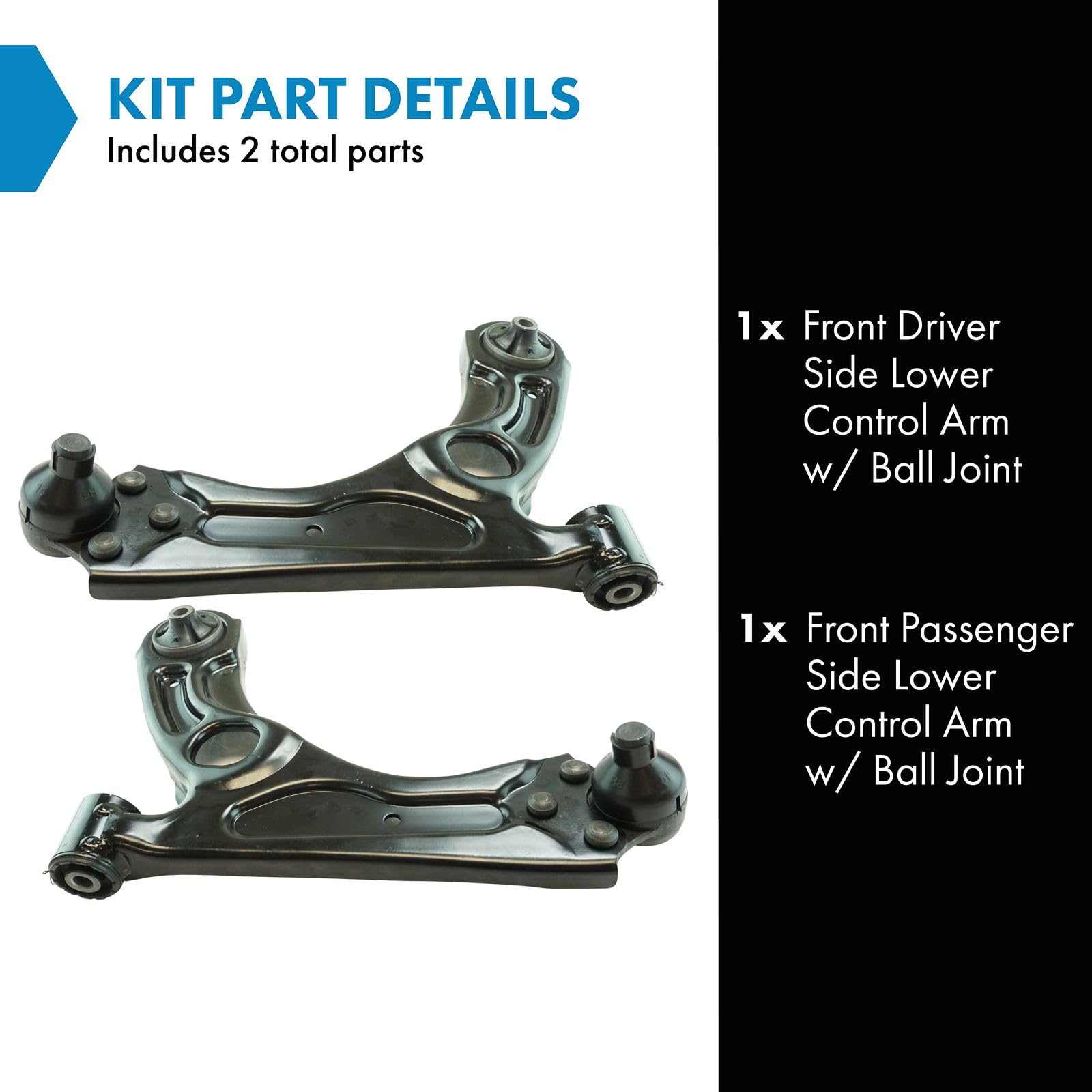Trq Front Lower Control Arm With Ball Joint Set Compatible With 2012-2020 Chevrolet Sonic