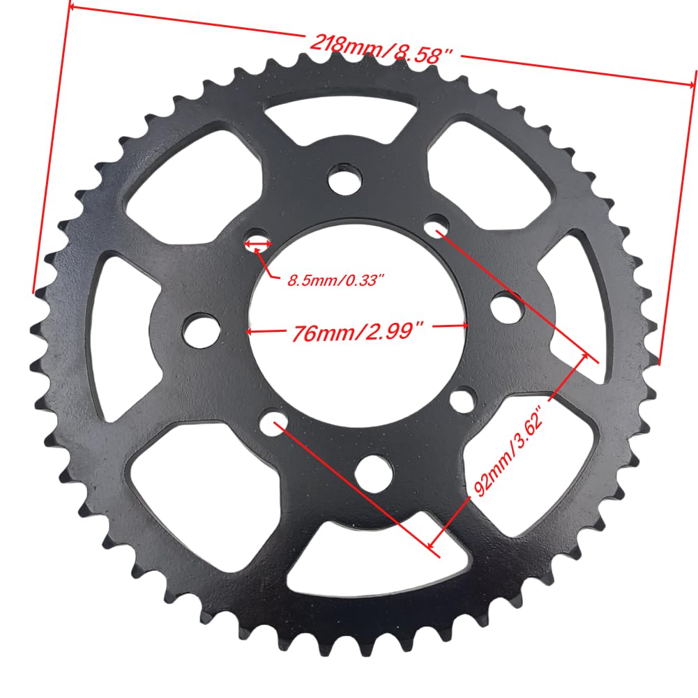 Ztdzzh 53 Tooth Rear Chain Sprocket Id 76Mm For 420 Chain 50Cc 70Cc 90Cc 110Cc 125Cc 250Cc Pit Dirt Bike Atv Quad Bike Motorcycl