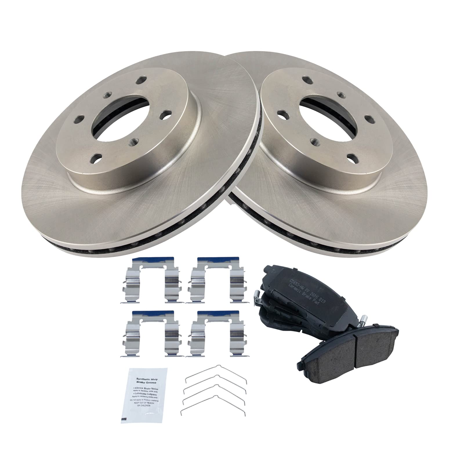 Trq Front Brake Pad & Rotor Kit Brake Pads Brake Rotor Ceramic Compatible With 1999-2001 Infiniti G20 1993-2001 Nissan Altima 20