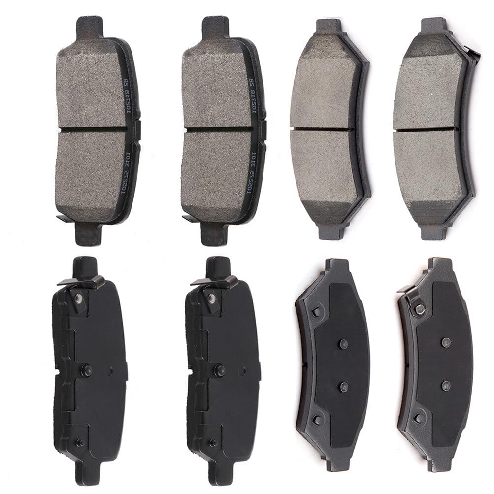 Automuto 8Pcs Front & Rear Disc Brake Pads Set D999 D1075 For Buick Allure 2005-2009,For Buick Lacrosse 2005-2009,For Pontiac Gr