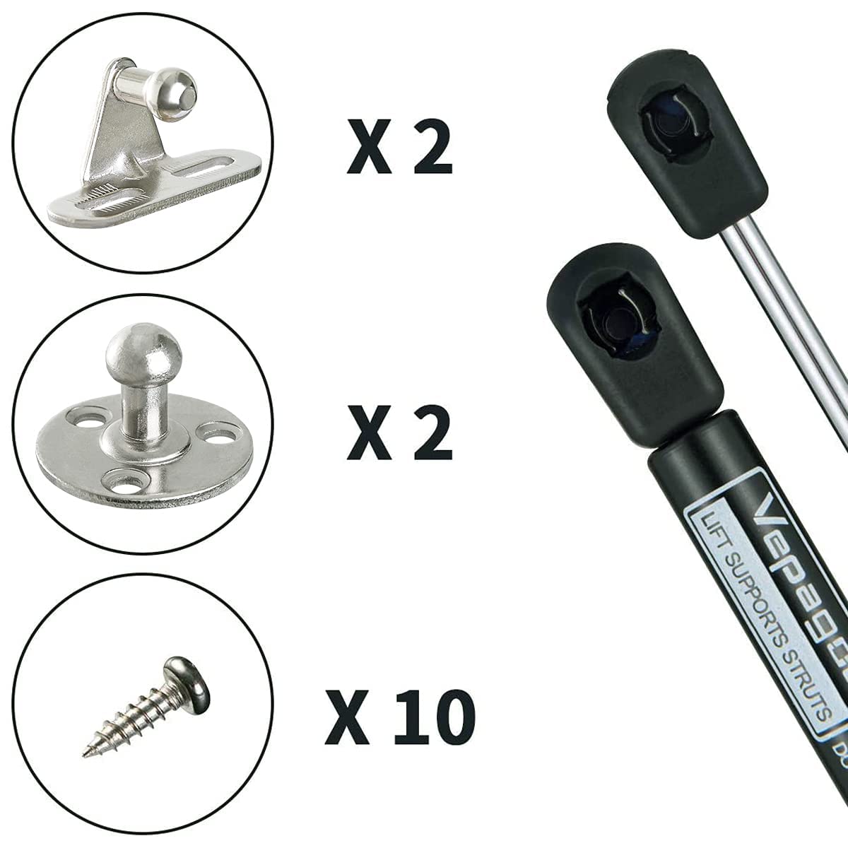 10 Inches 55Lb/245N Gas Shocks Struts Lift Supports Compatible With Truck Pickup Tool Box Lid Rv Door, Cabinet Lid Door Set Of 2 Vepagoo