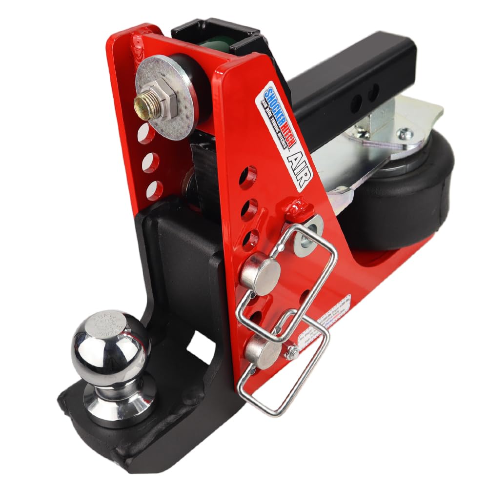 Shocker Air Hitch W/Drop Ball Mount 4-1/2' To 8-1/2' Drop, Fits 2' Hitch, Has 2-5/16' Ball 12000 Lbs