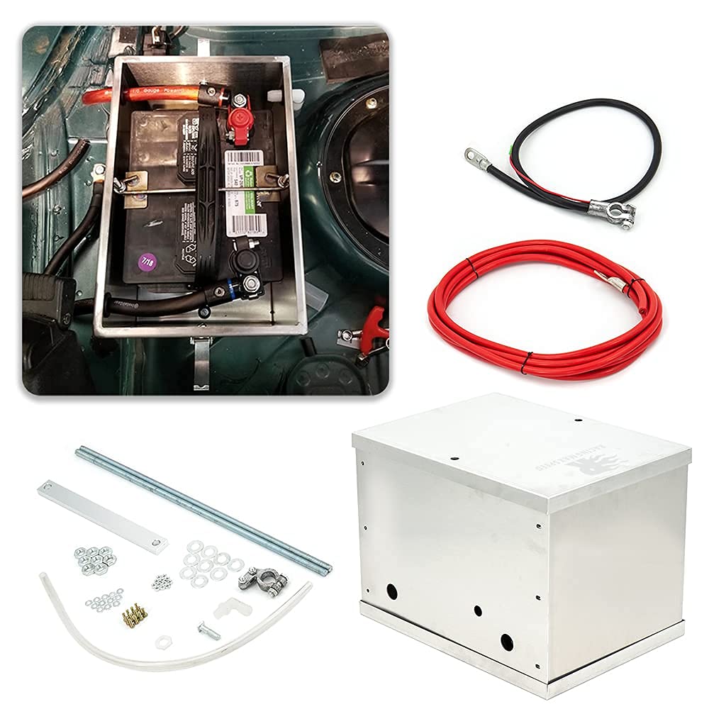 CNRAQR Complete Aluminum Battery Box Relocation Kit Universal Billet Race Off Road Kit fit for all cars